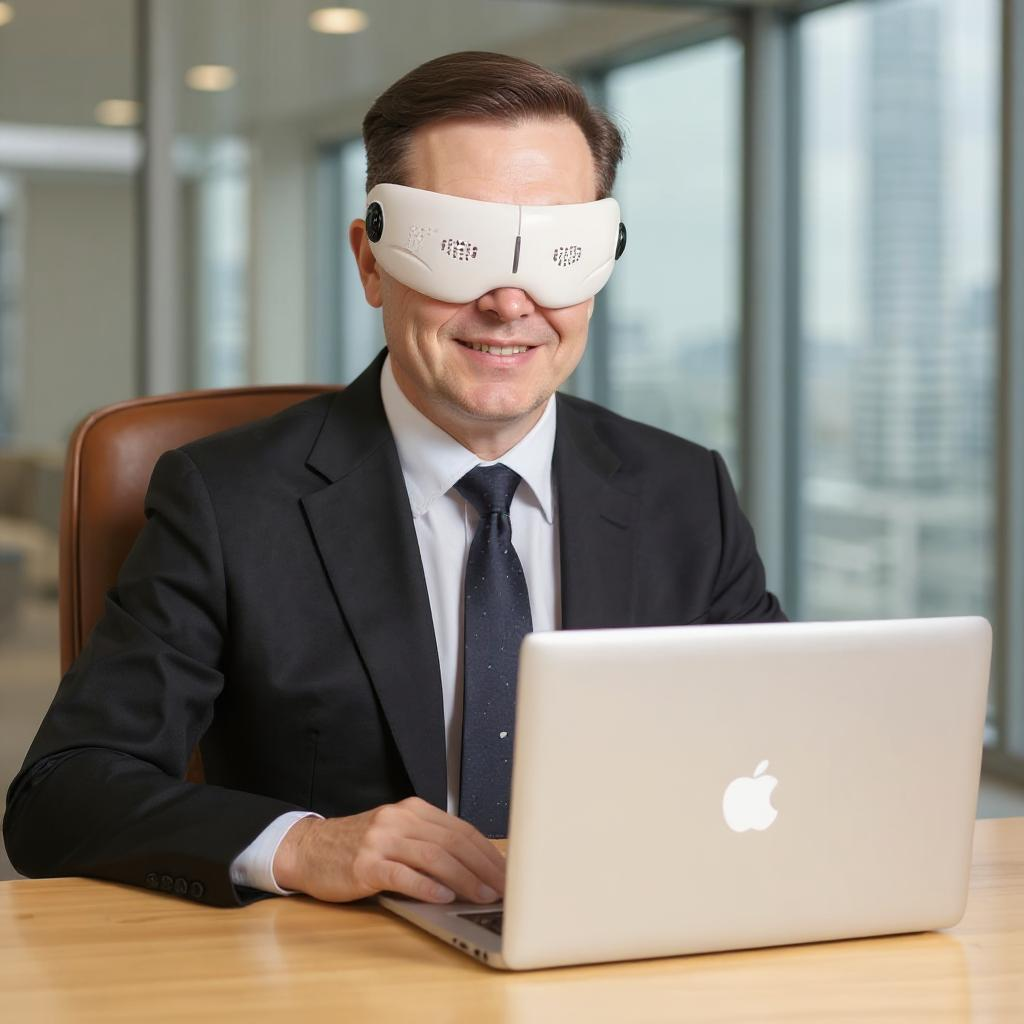 LUMENAIRE 4D Revitalizing Eye Massager — Heated Vibration Therapy for Screen Fatigue & Headache Relief